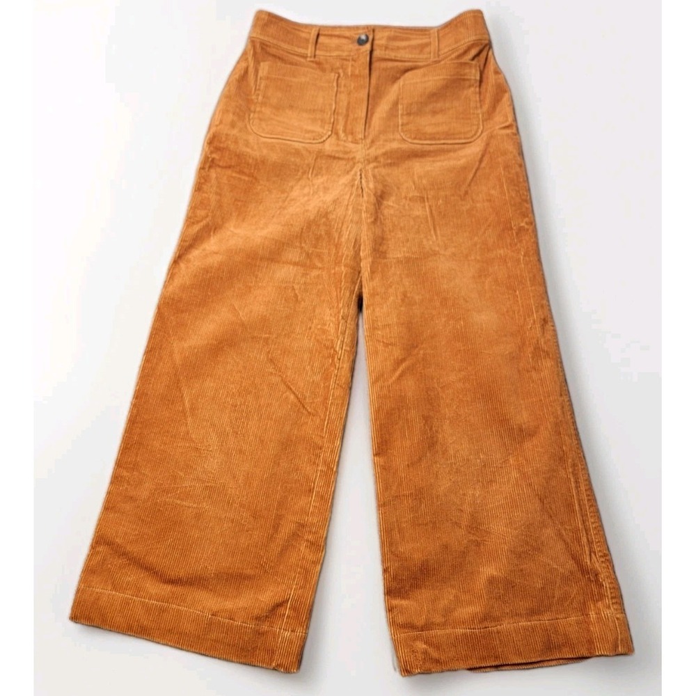 Boden Women's Corduroy Pants Wide Leg Brown High Rise Casual Stretch